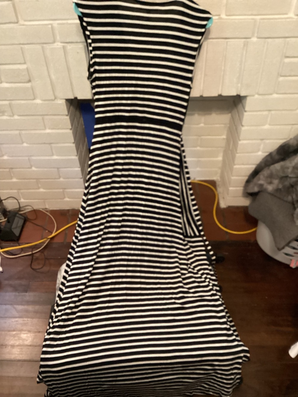 Black & White Striped Women's Maxi Dress